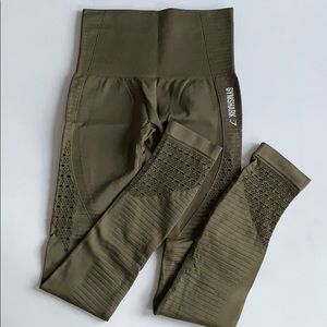 Khaki GymShark Energy Seamless Leggings